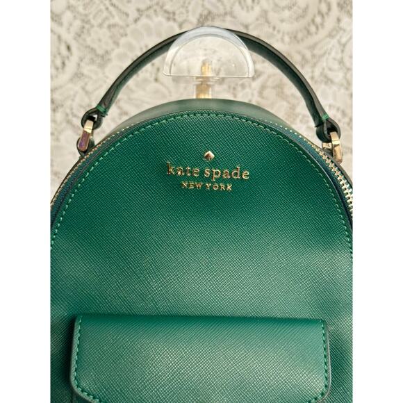 Kate Spade Schuyler Mini Backpack Deep Jade Green Saffiano EUC main image 4